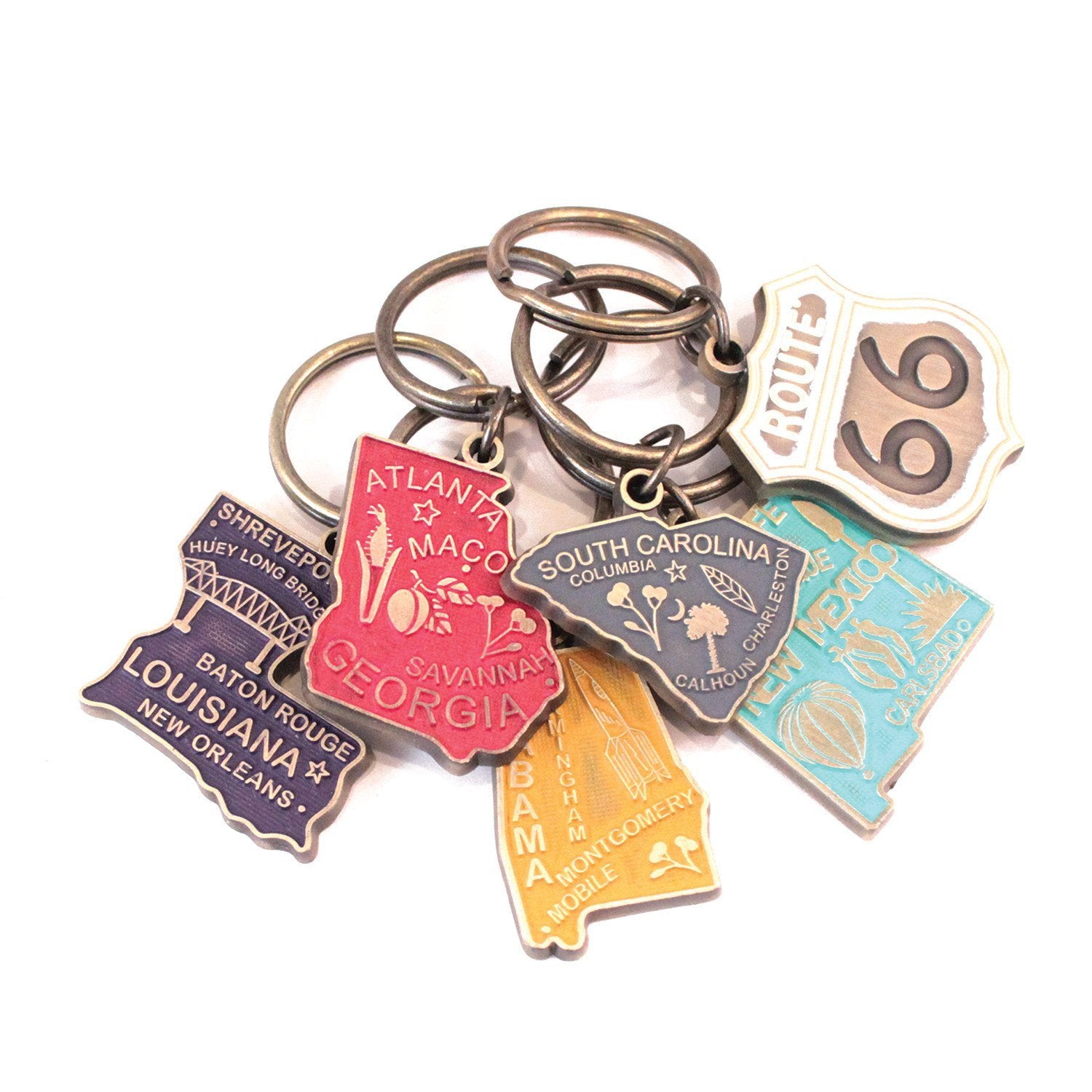 Route 66 Keychain - High Quality Thick Metal Key Ring