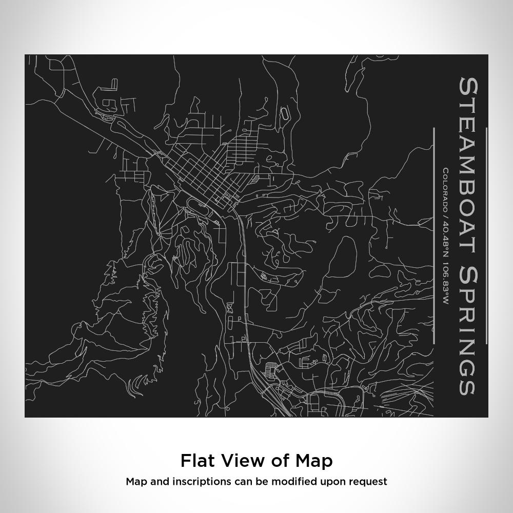 Steamboat Springs - Colorado Map Bottle with Bamboo Top in Matte Black