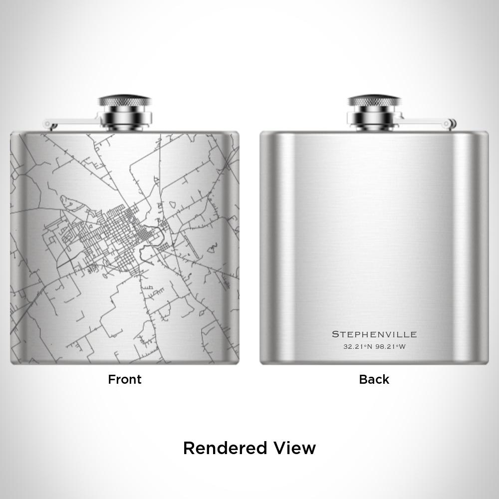 Stephenville - Texas Map Hip Flask