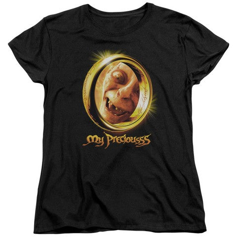 Trevco Lor "My Precious" Short Sleeve Womens Tee, Black - 2X