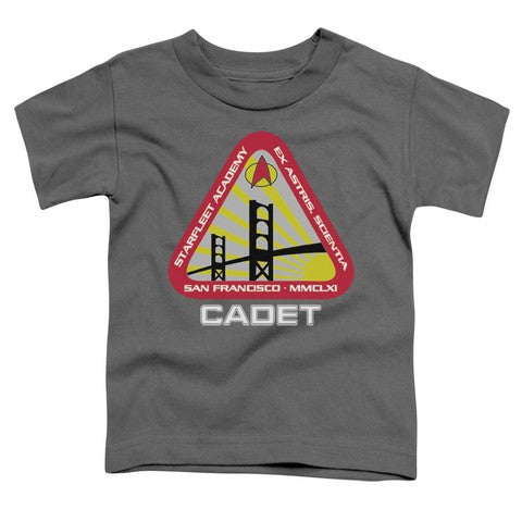 Trevco Star Trek-Starfleet Cadet - Short Sleeve Toddler Tee - Charcoal