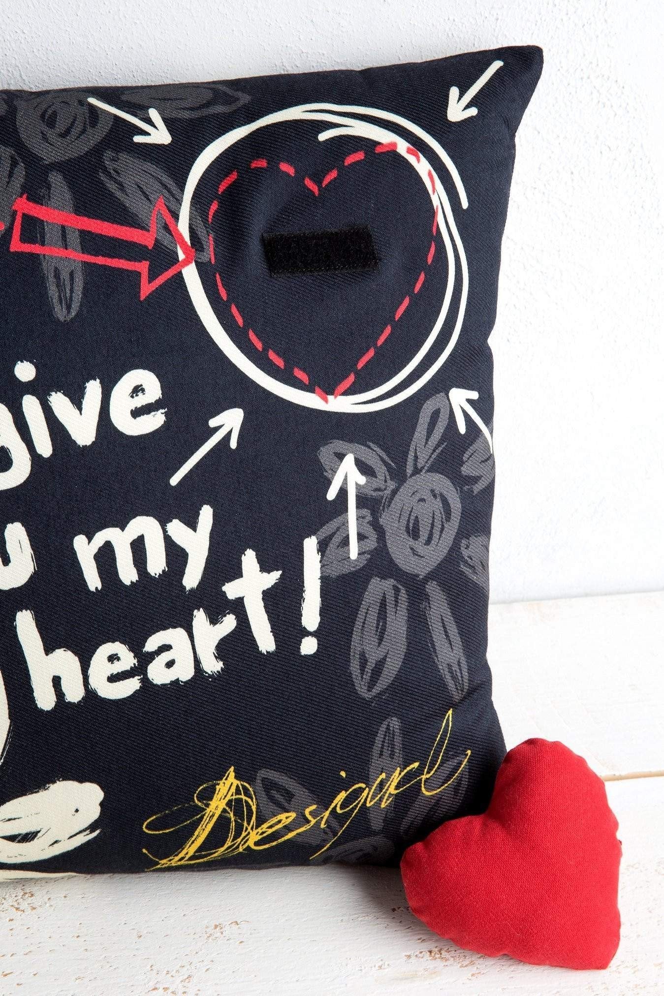 Cotton cushion "I Give you my Heart" detachable heart with Velcro - Zomdo Marketplace | Zomdo.com