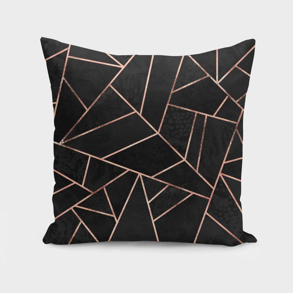 Velvet Black & Rose Gold Cushion/Pillow | Scorpius