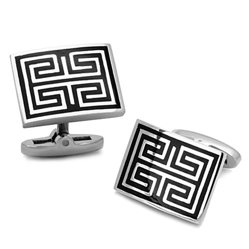 TK1265 - High polished (no plating) Stainless Steel Cufflink with