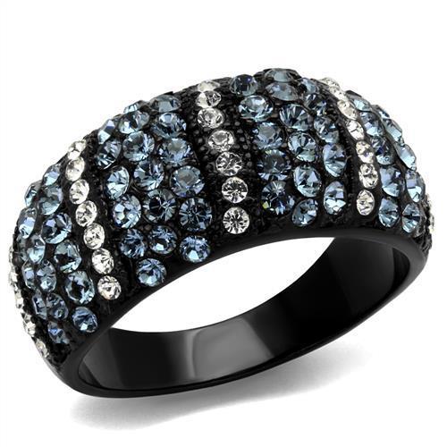 TK2355 IP Black(Ion Plating) Stainless Steel Ring | Turquoise Tiger