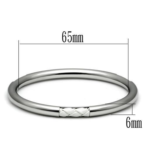 TK407 - High polished (no plating) Stainless Steel Bangle with No