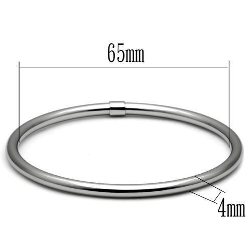 TK409 - High polished (no plating) Stainless Steel Bangle with No