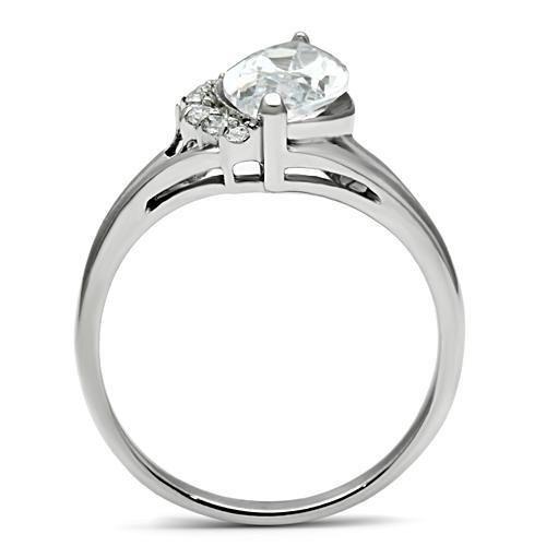 TK475 - High polished (no plating) Stainless Steel Ring with AAA Grade