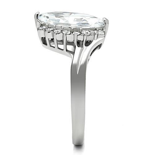 TK475 - High polished (no plating) Stainless Steel Ring with AAA Grade