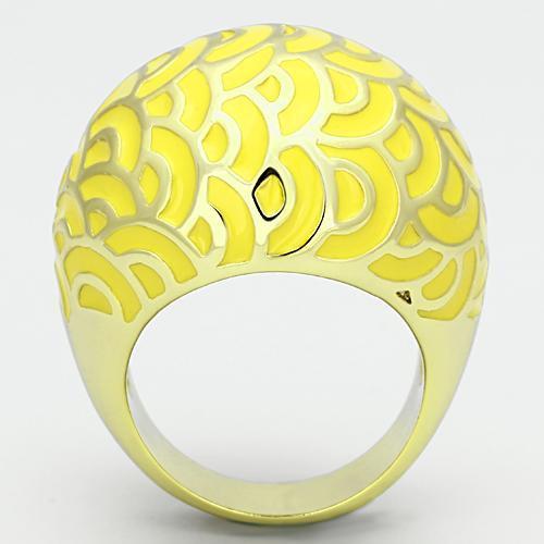 TK873 - IP Gold(Ion Plating) Stainless Steel Ring with Epoxy in Topaz