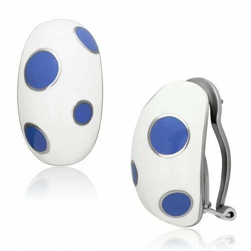 TK900 - High polished (no plating) Stainless Steel Earrings with Epoxy