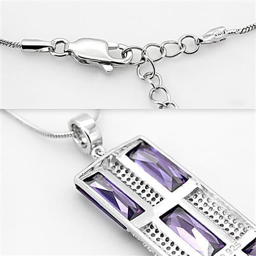 TS026 Rhodium 925 Sterling Silver Chain Pendant