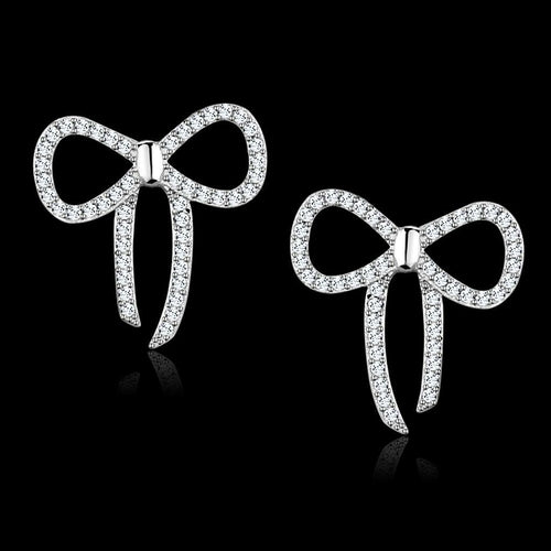 TS289 - Rhodium 925 Sterling Silver Earrings with AAA Grade CZ in