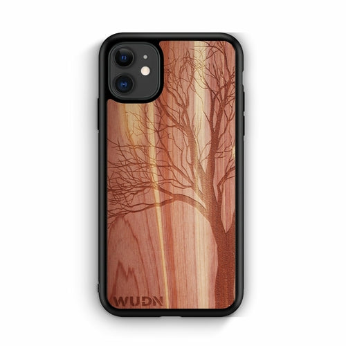 Slim Wooden iPhone Case (Winter Tree in Aromatic Cedar)