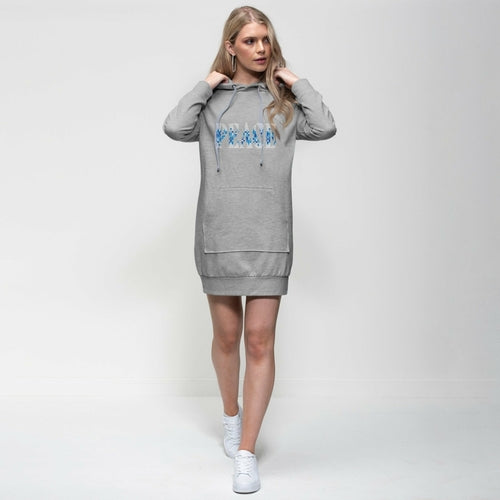 Uniquely You Womens Hooded Dress, Mosaic Squares