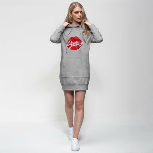 Uniquely You Womens Hooded Dress, Sweet Kiss Red Lipstick