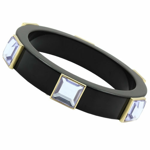 VL031 - IP Gold(Ion Plating) Brass Bangle with Synthetic Acrylic in