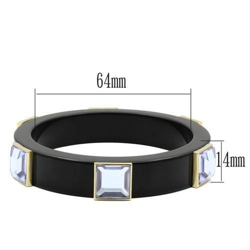 VL031 - IP Gold(Ion Plating) Brass Bangle with Synthetic Acrylic in