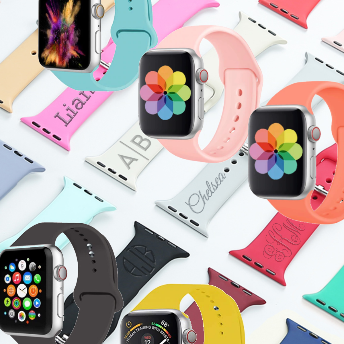 Personalized Colorful Sport Apple Watch Band