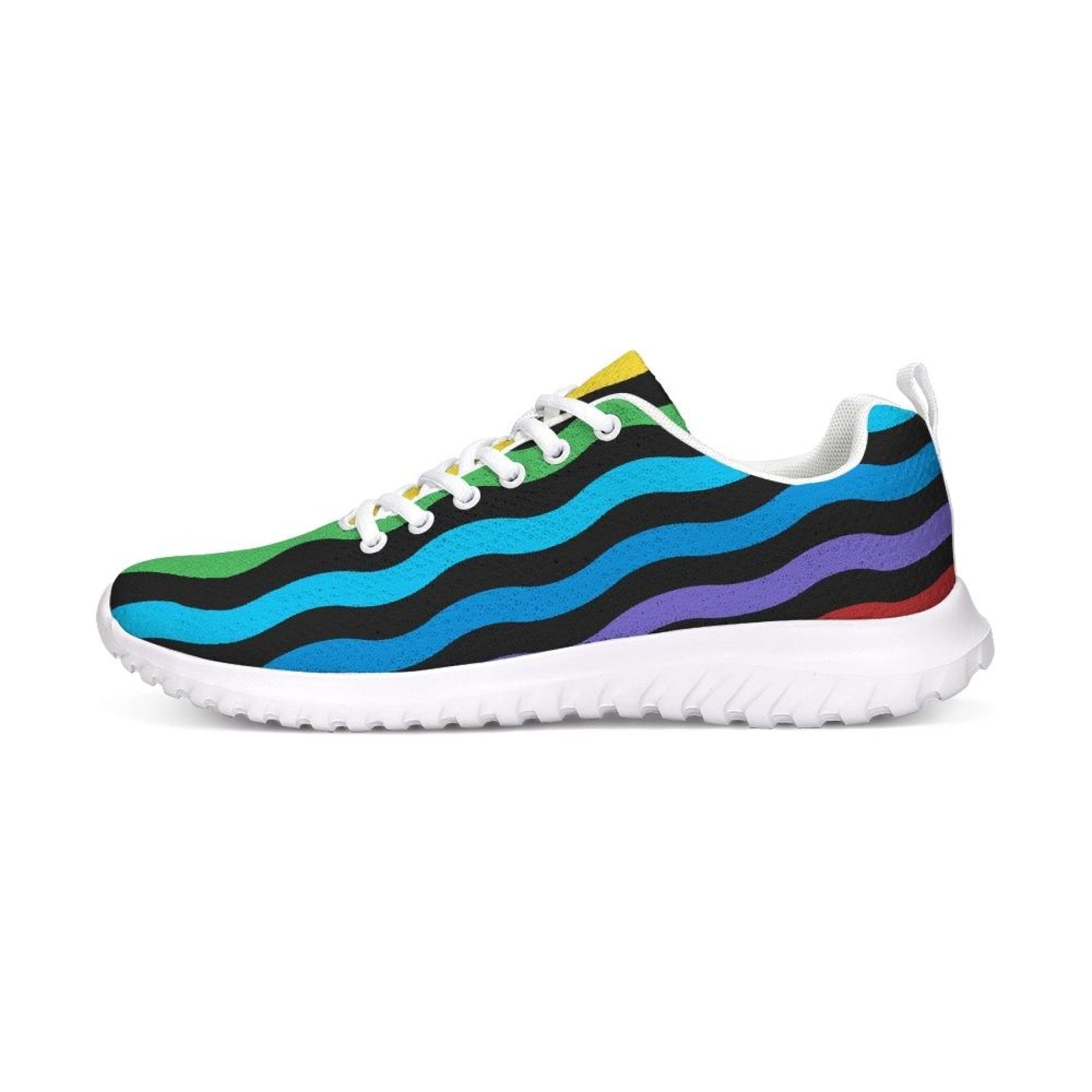 Uniquely You Womens Sneakers - Rainbow Stripe Canvas Sports Shoes /