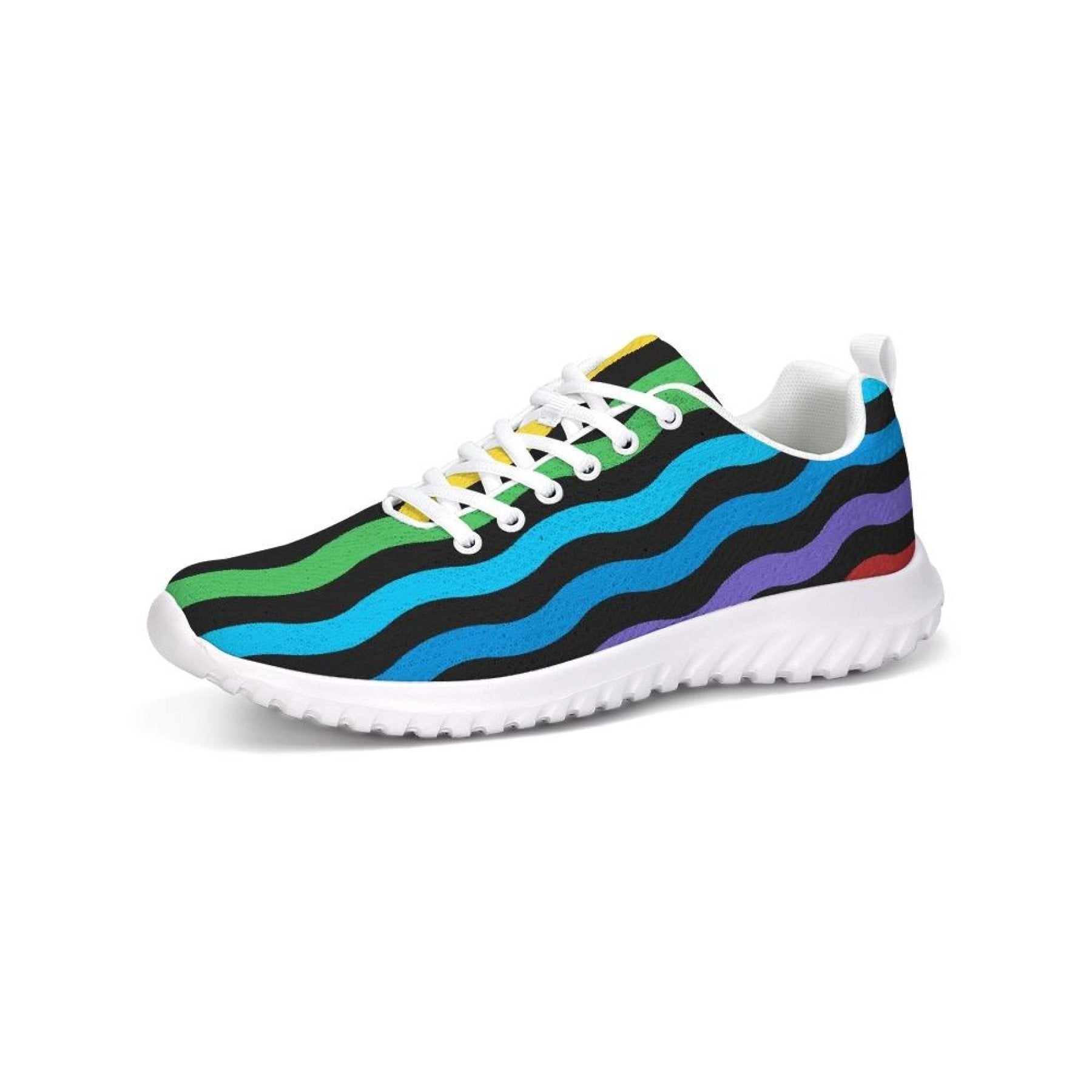 Uniquely You Womens Sneakers - Rainbow Stripe Canvas Sports Shoes /