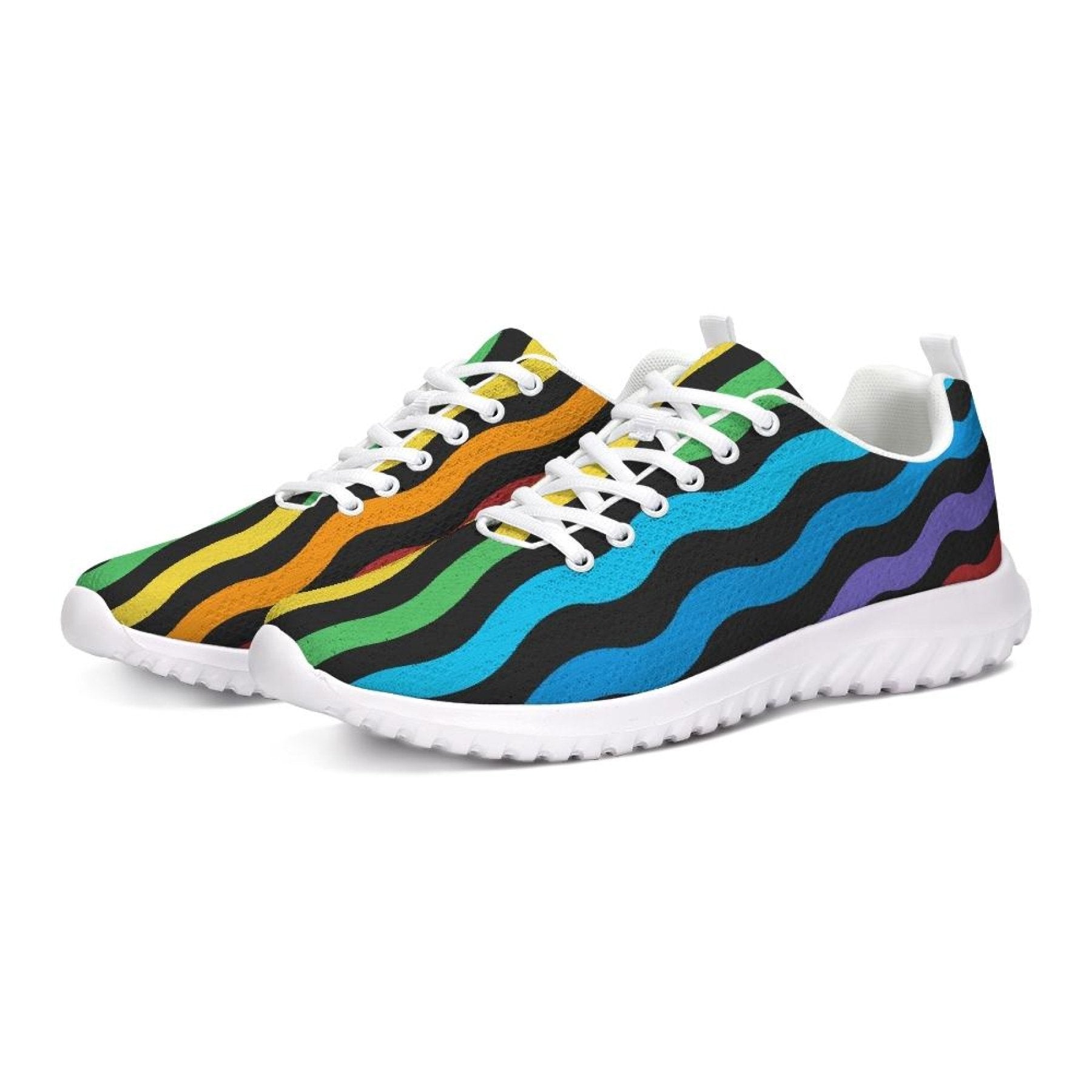 Uniquely You Womens Sneakers - Rainbow Stripe Canvas Sports Shoes /