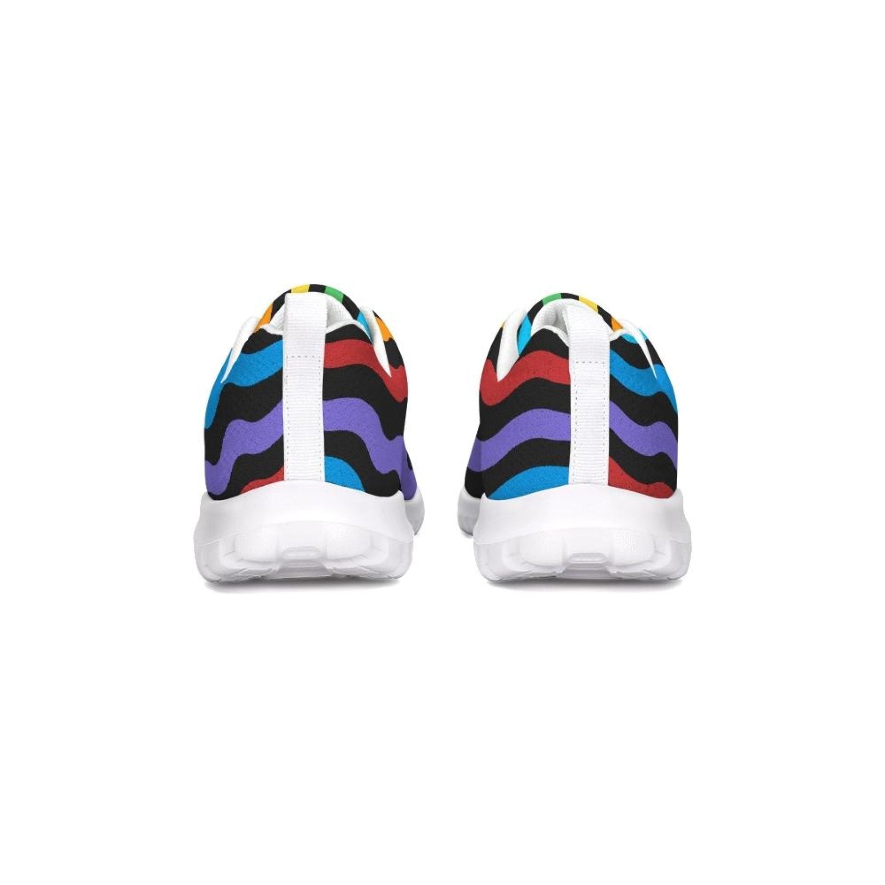 Uniquely You Womens Sneakers - Rainbow Stripe Canvas Sports Shoes /