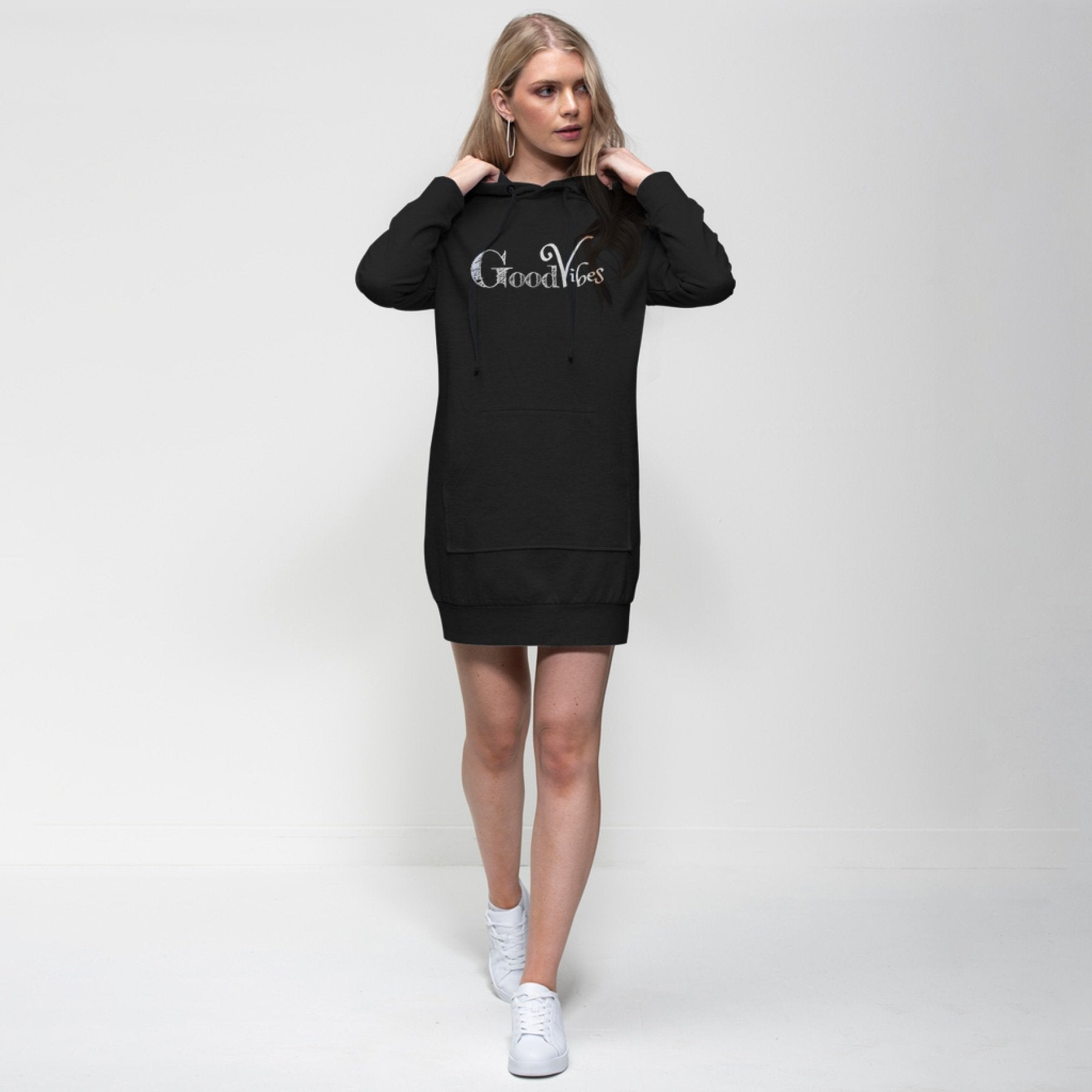 Uniquely You Womens Hooded Dress,  Good Vibes