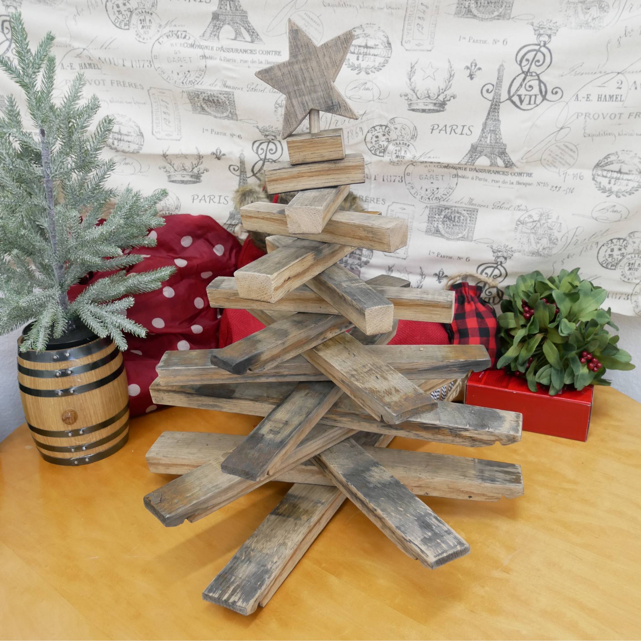 Bourbon Barrel Stave Christmas Tree