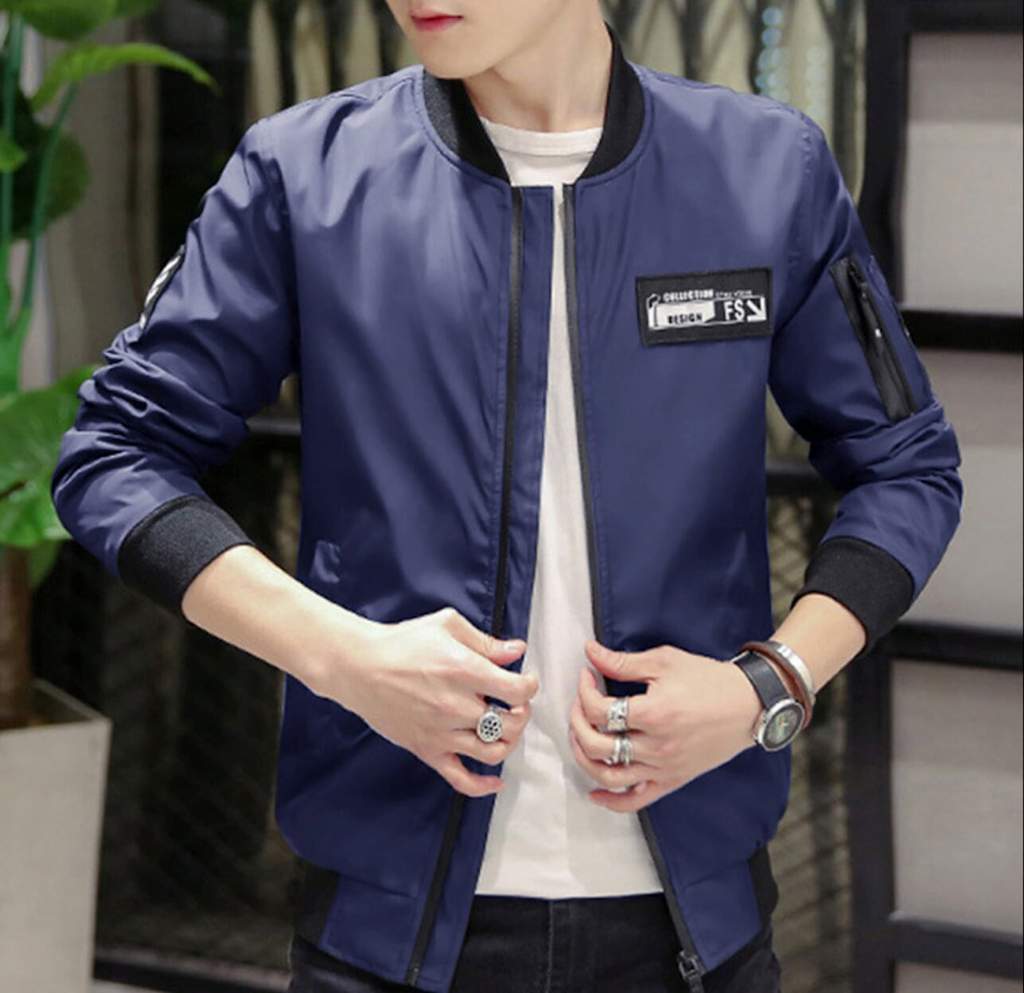 Mens Casual Zipped Up Bomber Jacket